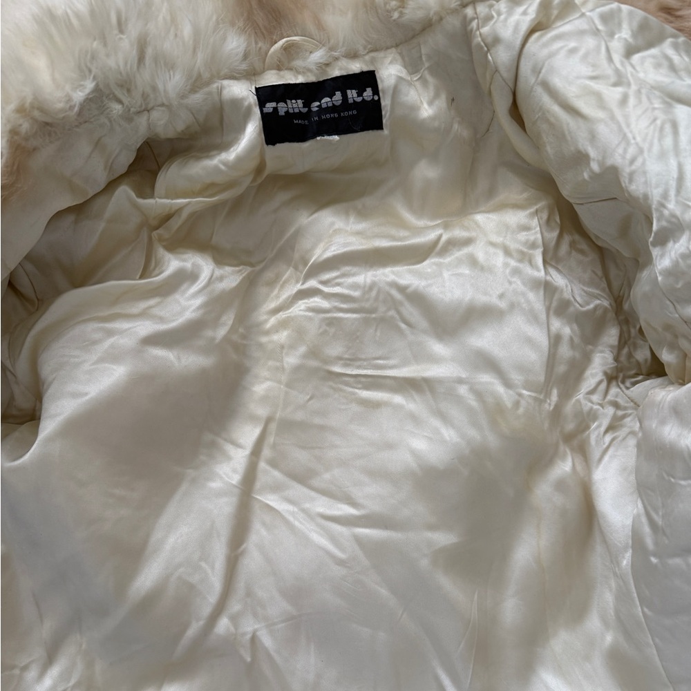 Cream Rabbit Fur Coat - Picture 4 of 6